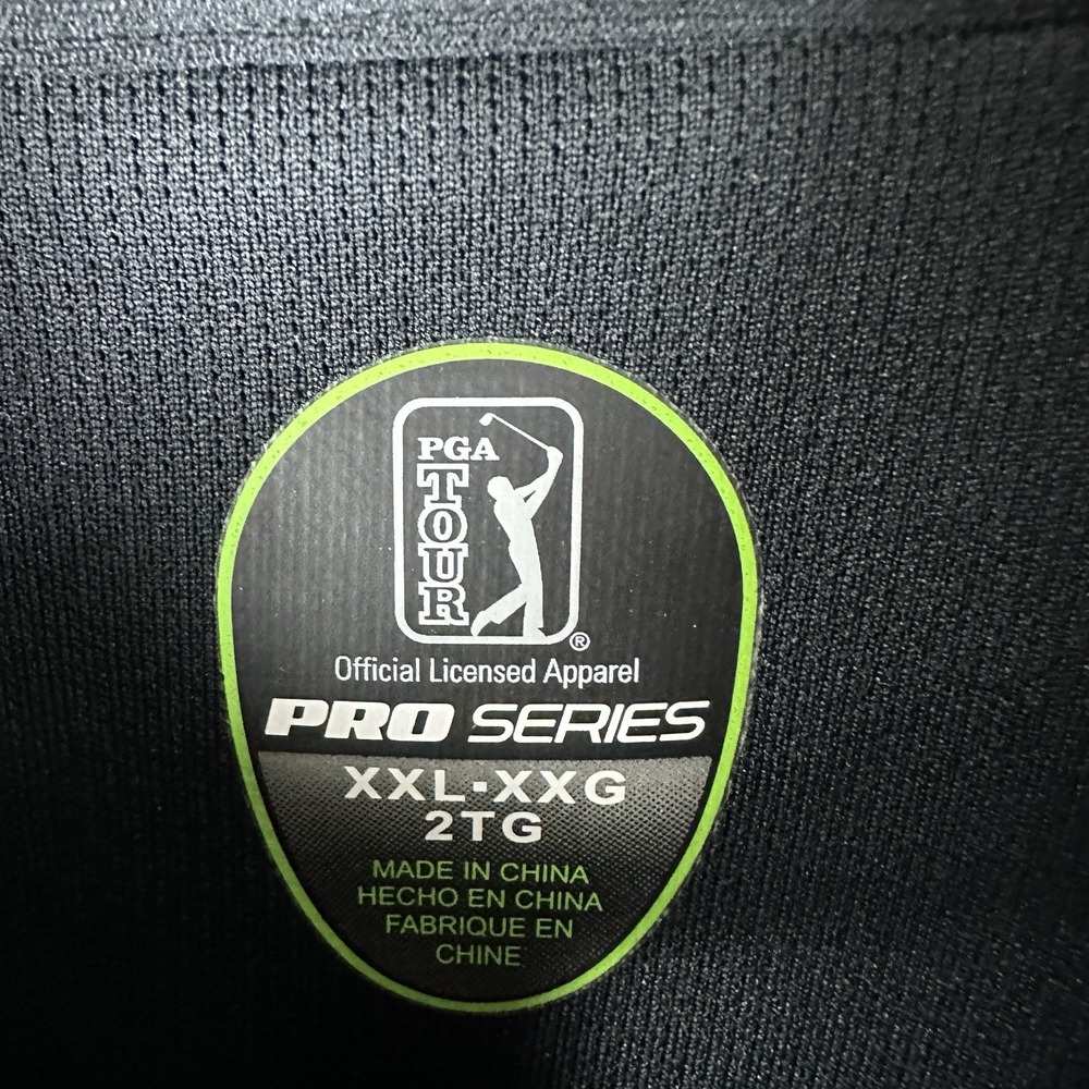 PGA Tour Pro Series Polo Shirt XXL Black Striped Golf Performance - Picture 6 of 6